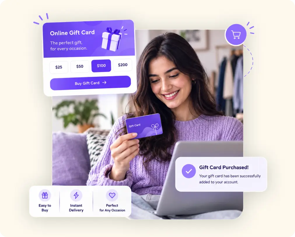 Gift cards for retail and ecommerce