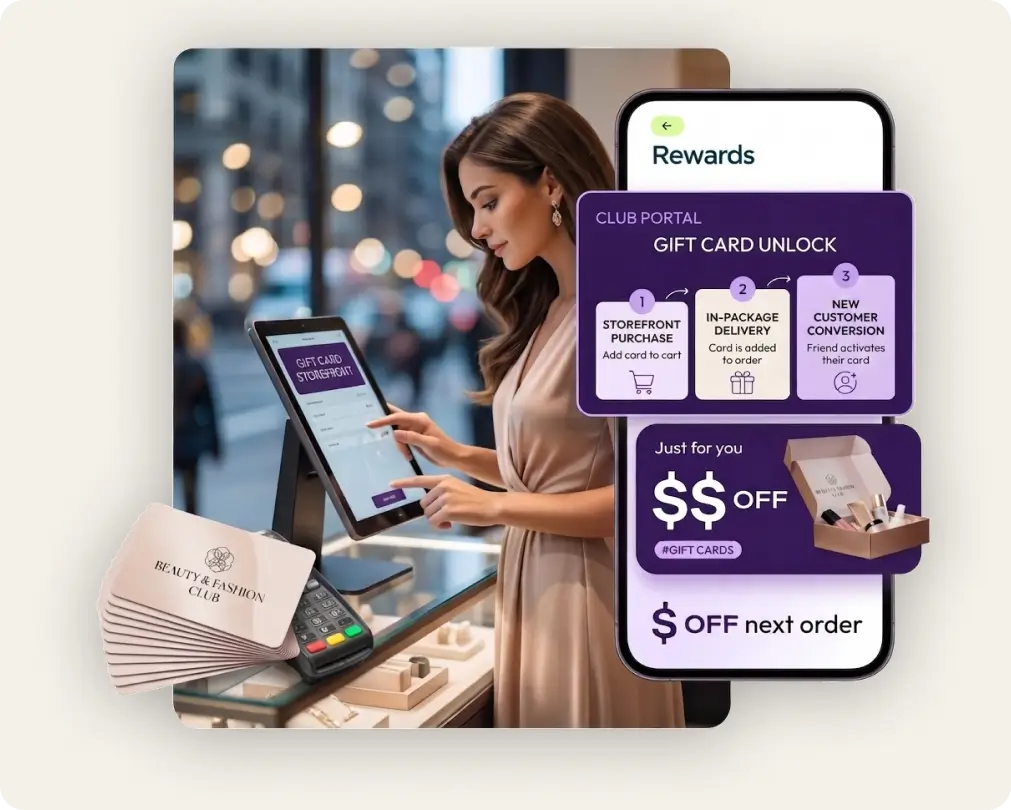 Gift cards for beauty and fashion brands