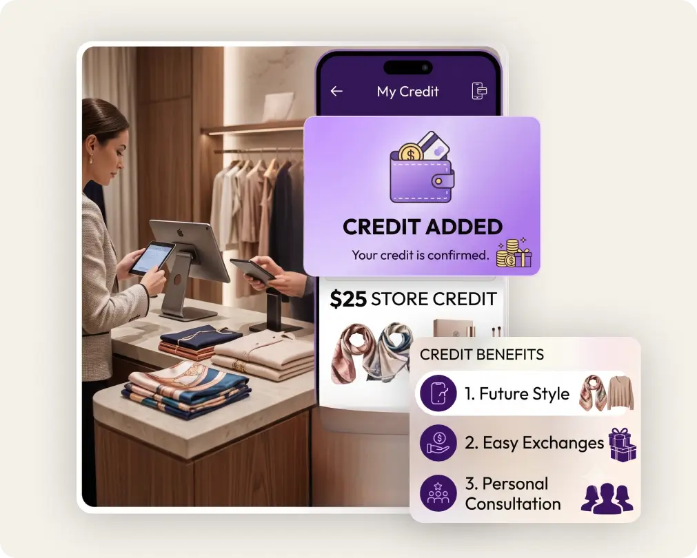 Store credit for beauty and fashion brands