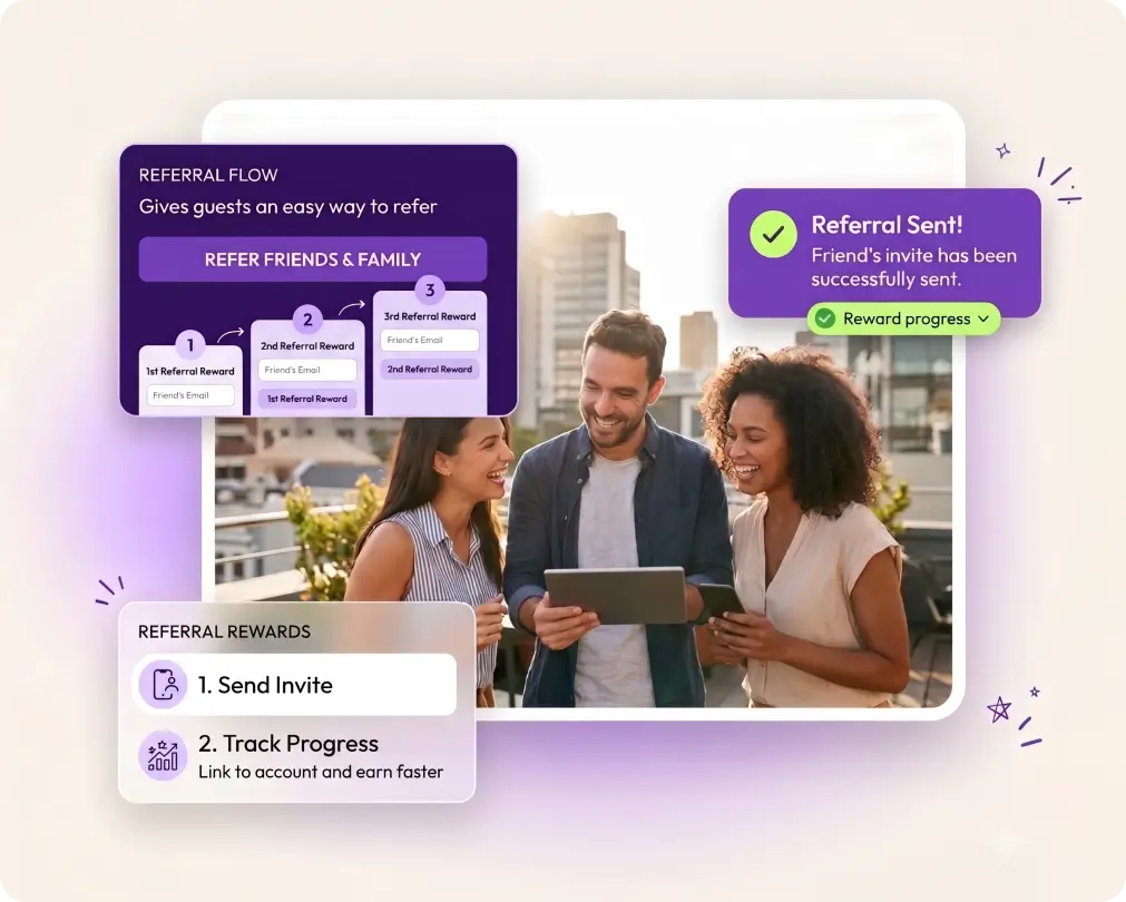 Referral program for restaurants and hotels