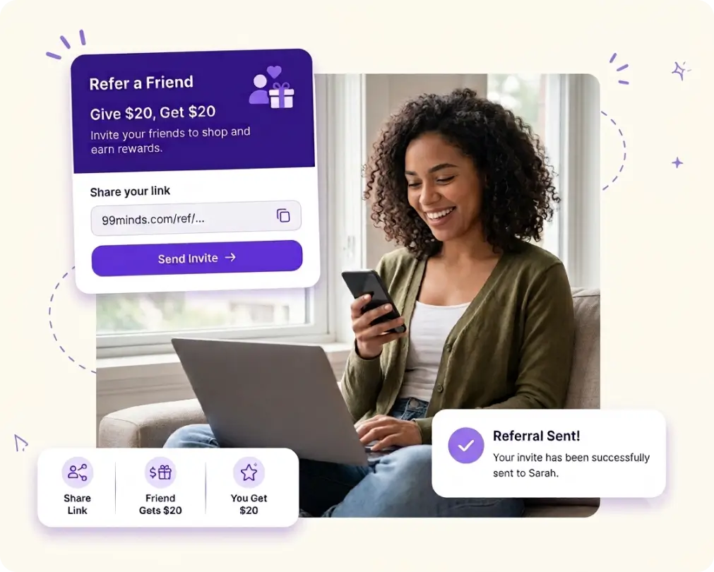 Referral program for retail and ecommerce