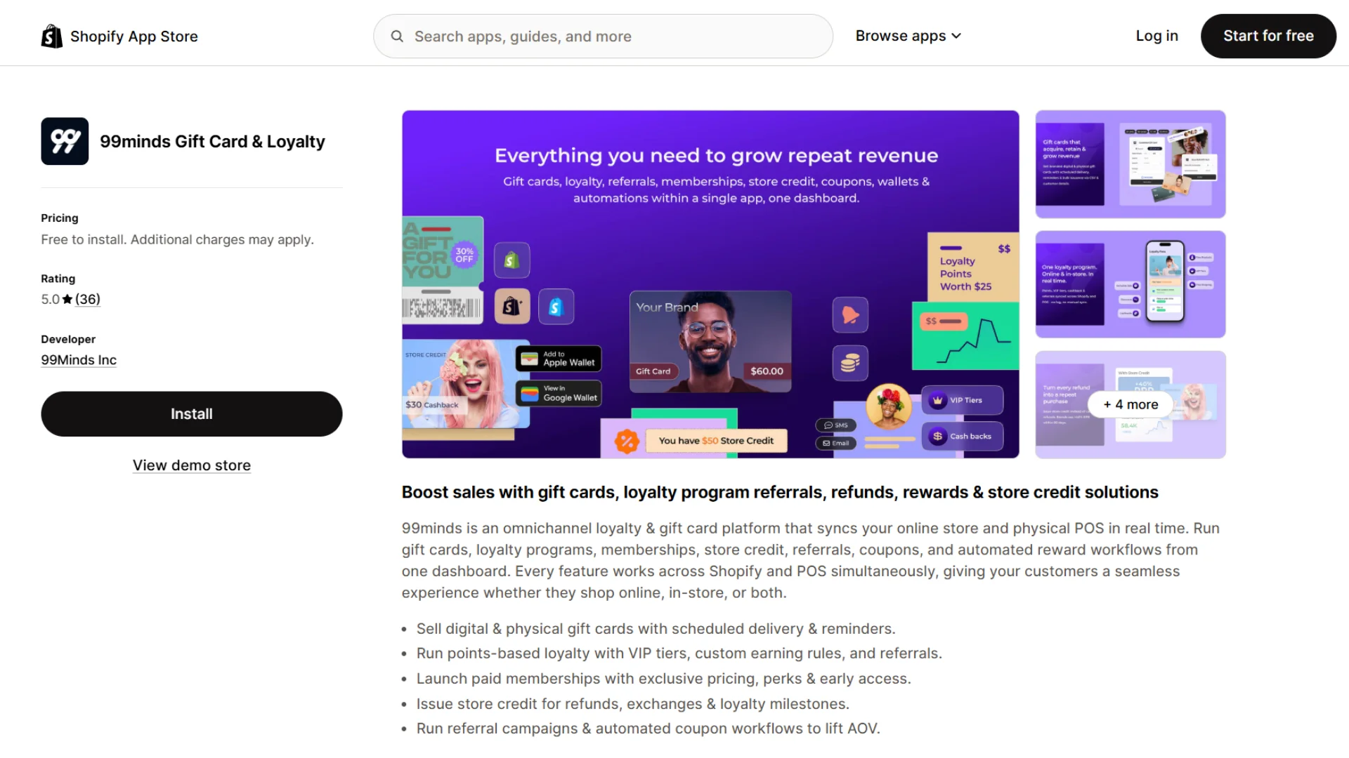 99minds shopify referral app dashboard