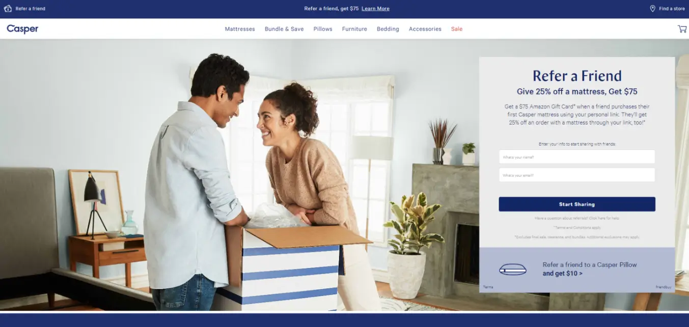 Casper eCommerce referral program