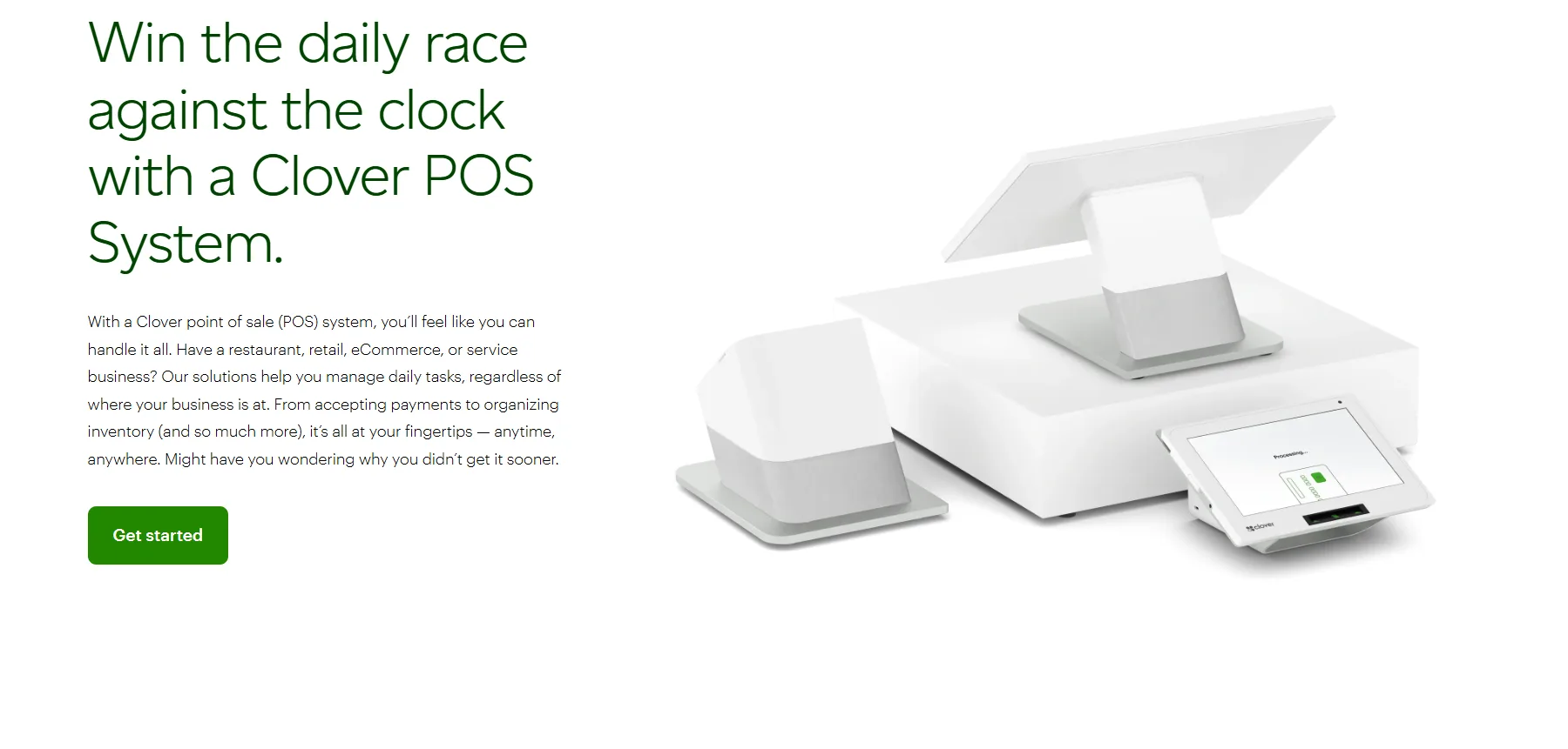 Clover POS system website homepage