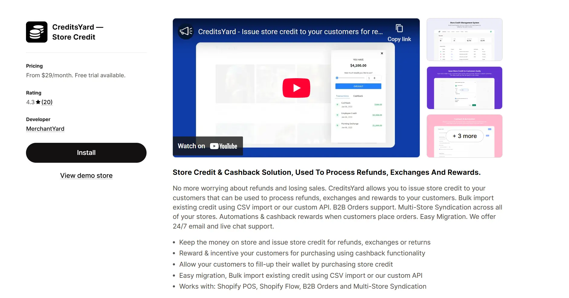 CreditsYard shopify store credit app