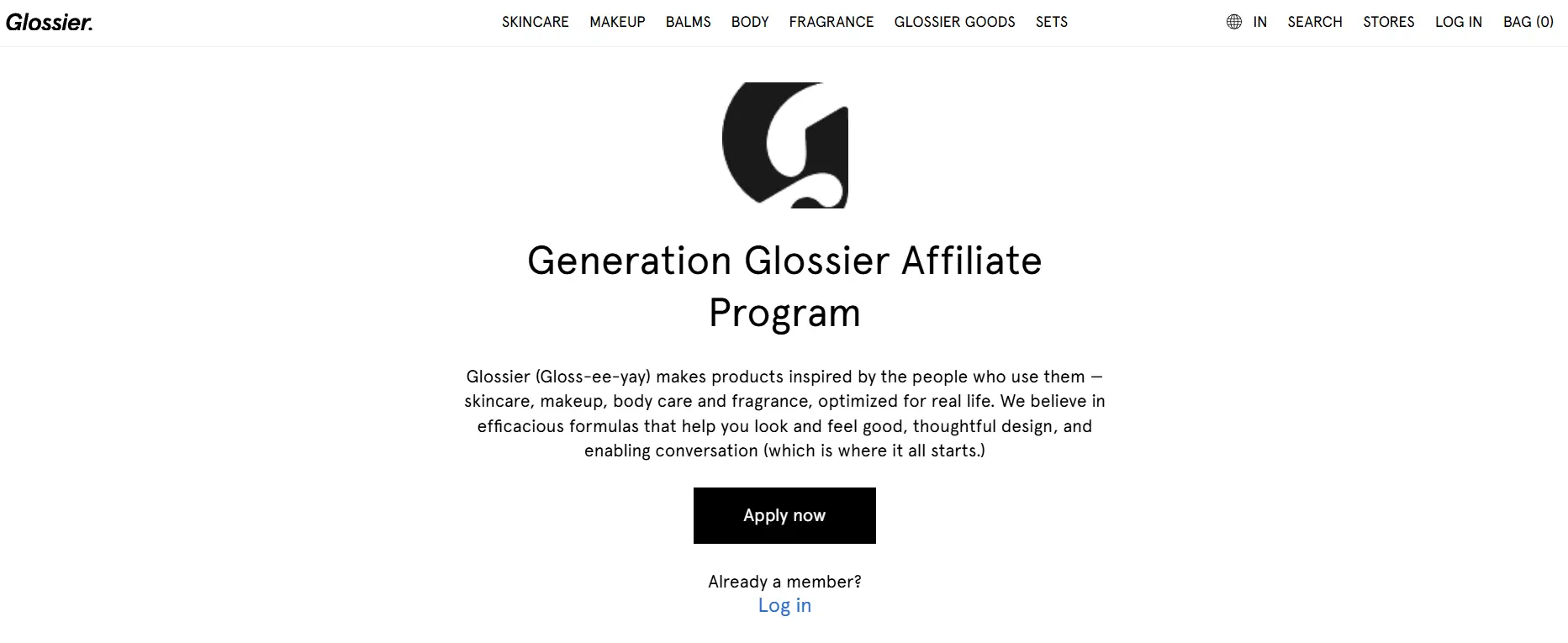 Glossier eCommerce referral program