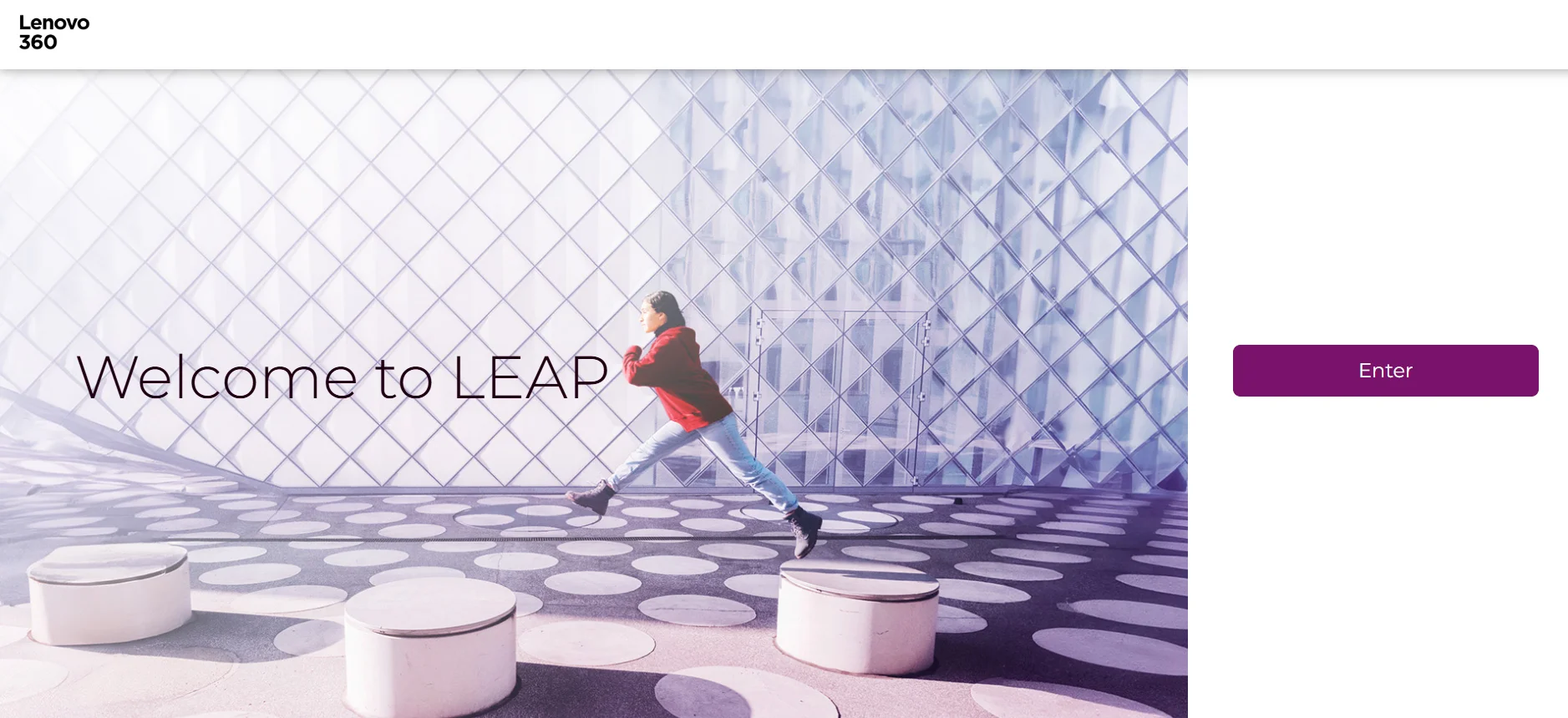 Lenovo LEAP partner loyalty program welcome page