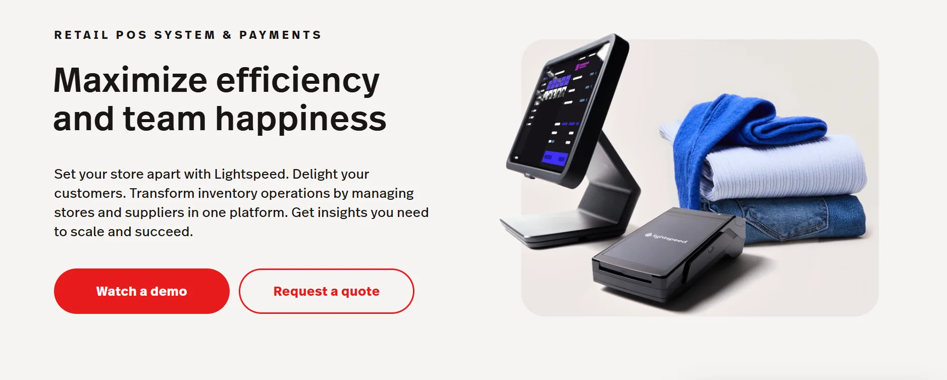 Lightspeed Retail POS system website homepage
