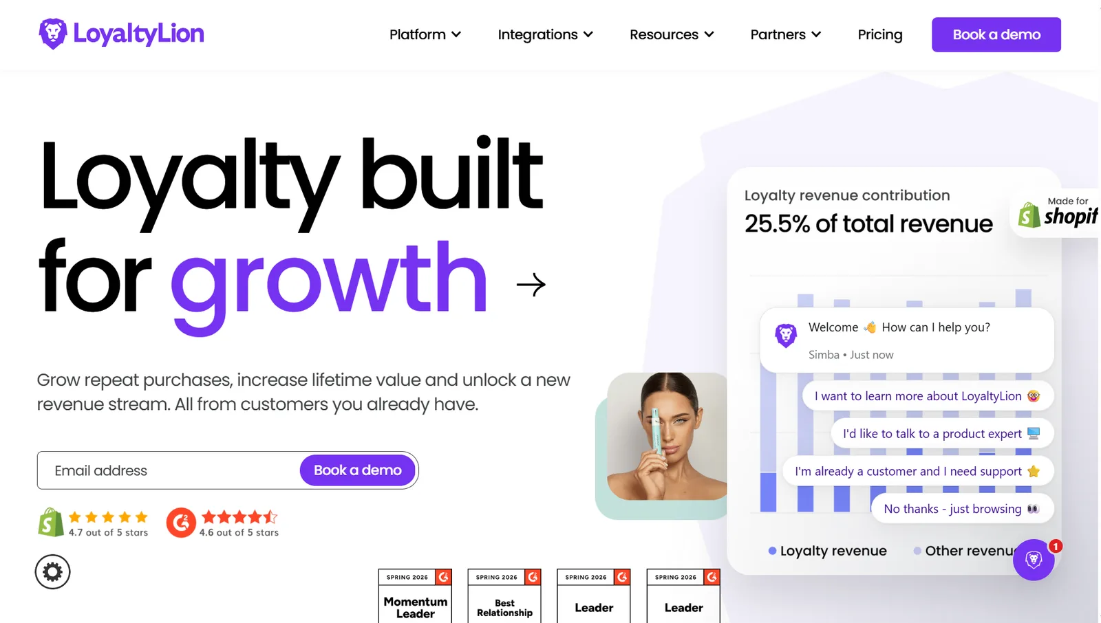 LoyaltyLion loyalty program homepage