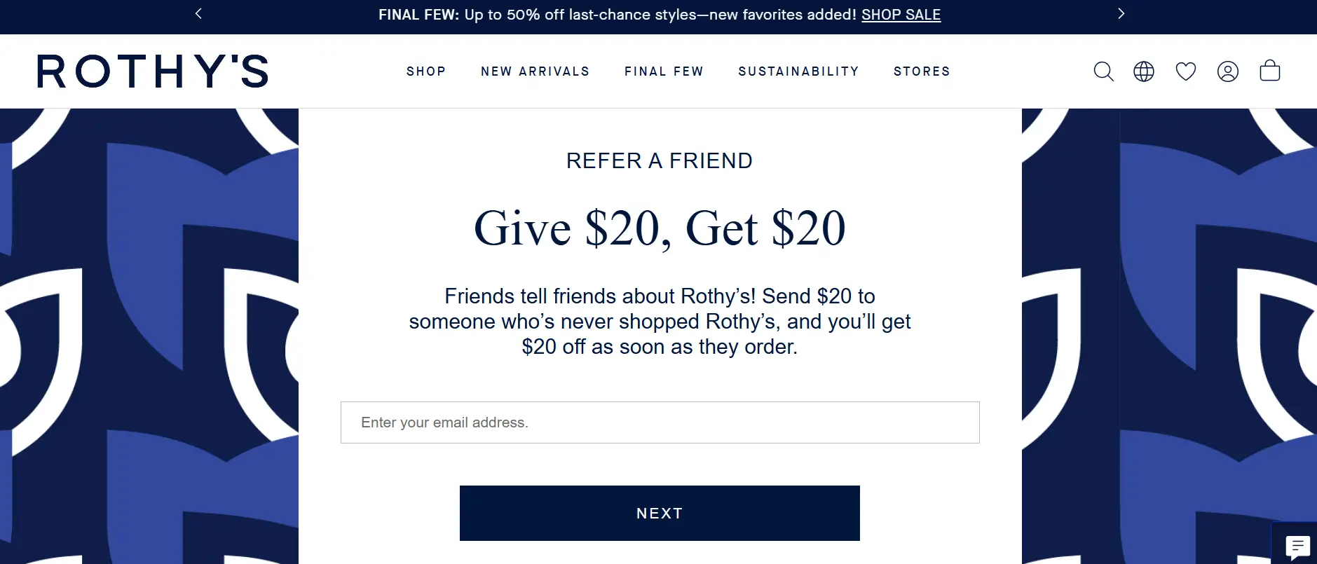 Rothy’s eCommerce referral program