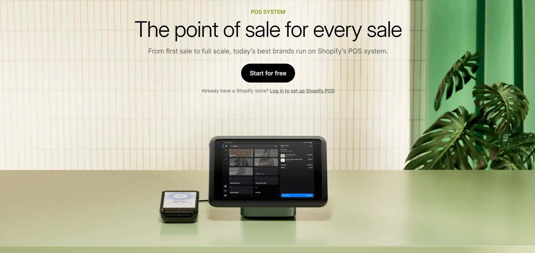 Shopify POS system marketing homepage
