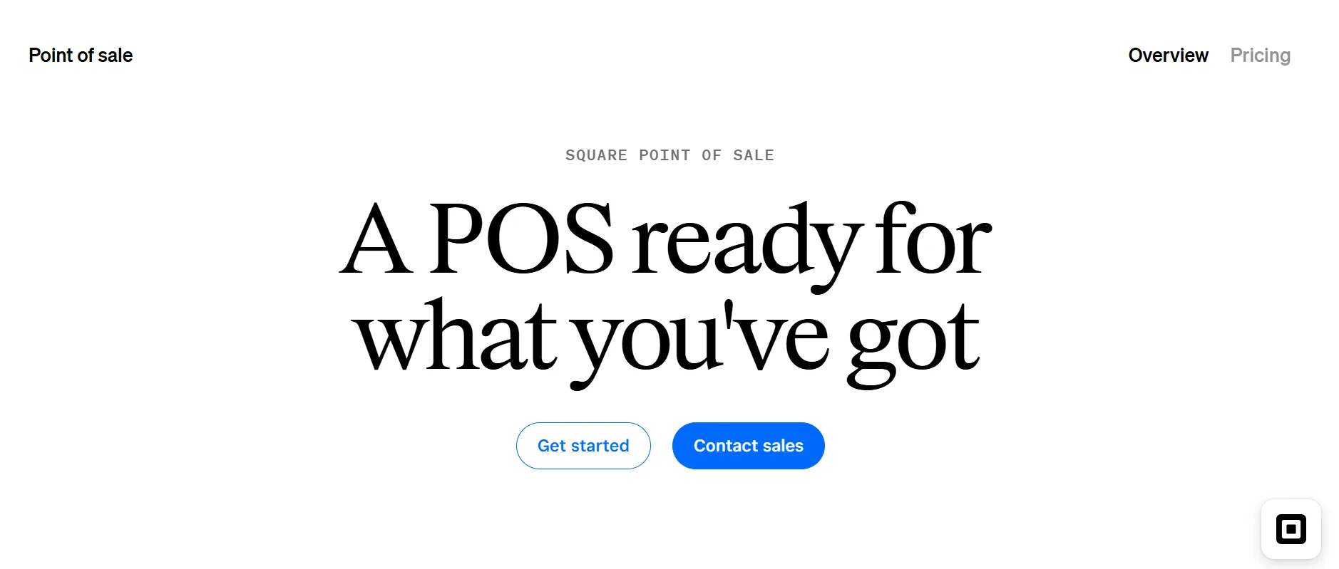 Square Point of Sale website homepage