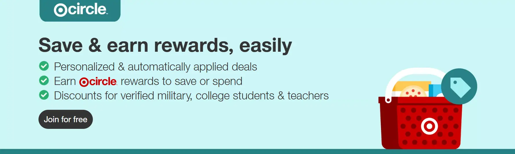 Target Circle loyalty program promoting personalized deals and easy rewards.