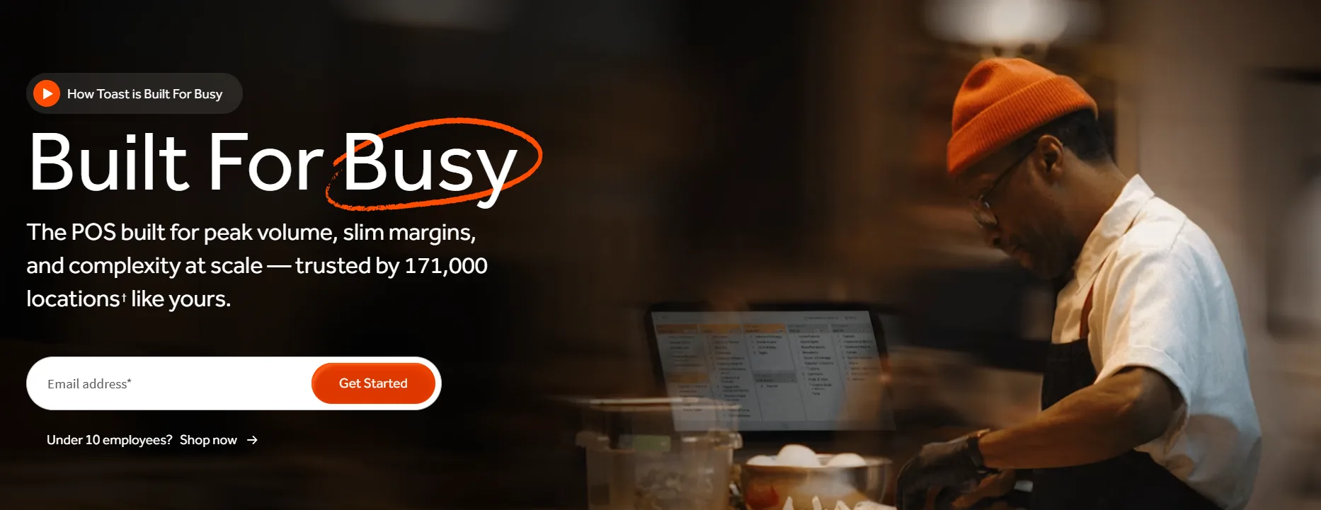 Toast POS system website homepage
