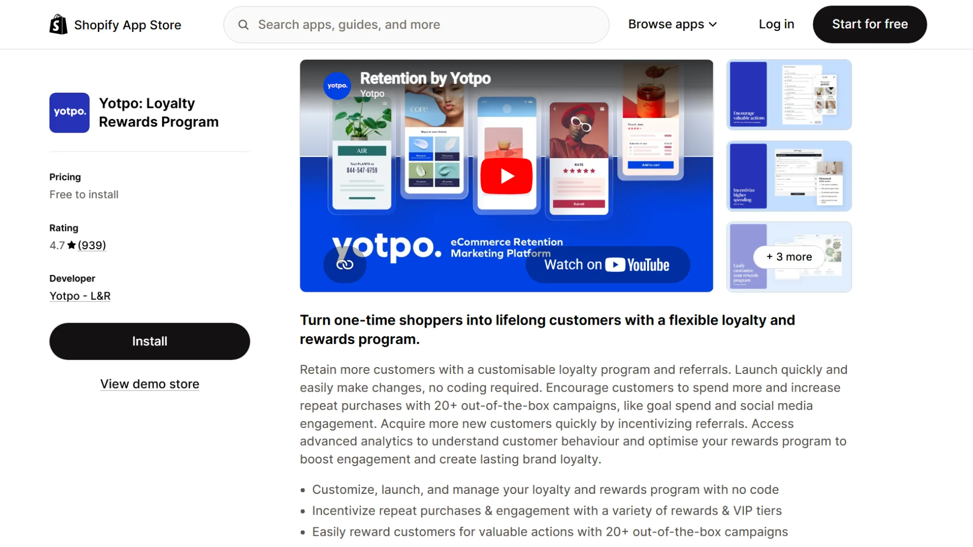 Yotpo shopify referral app dashboard