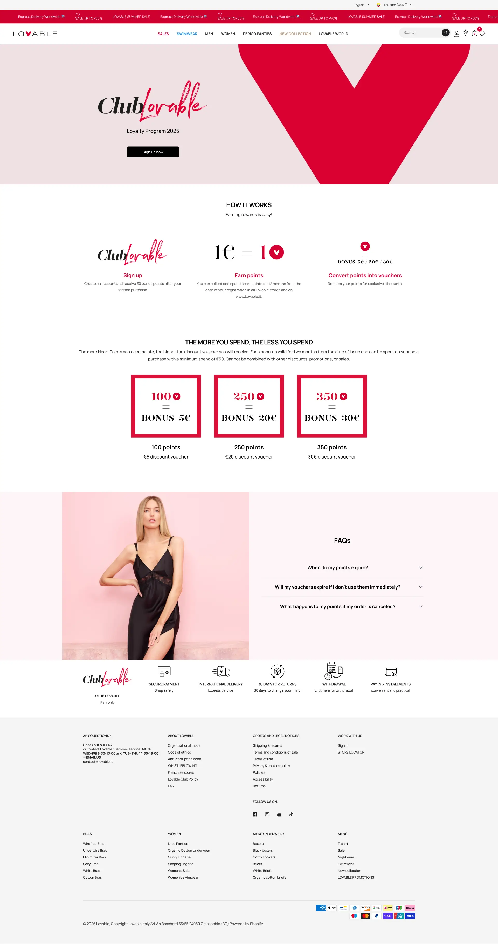 Lovavle Loyalty Page
